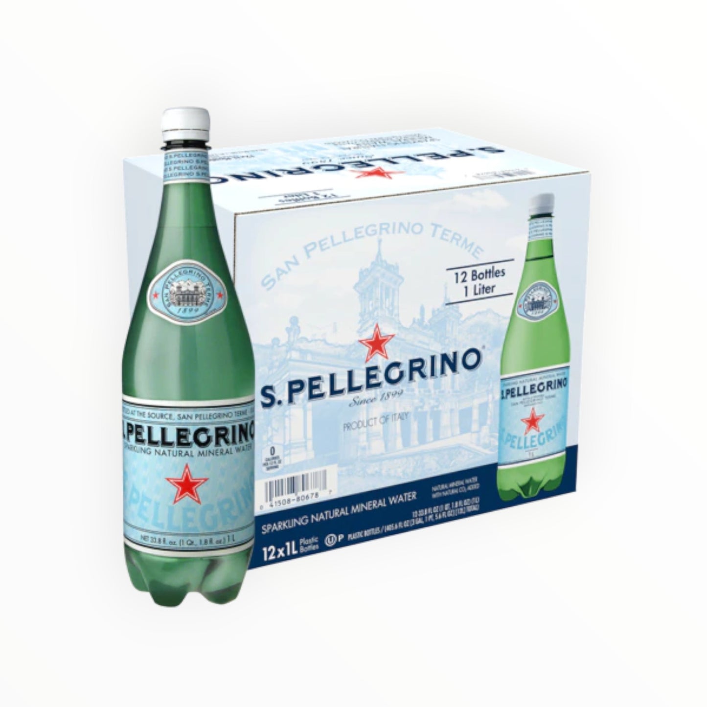 PELLEGRINO SPARKLIING WATER GLASS BOTTLE 1L